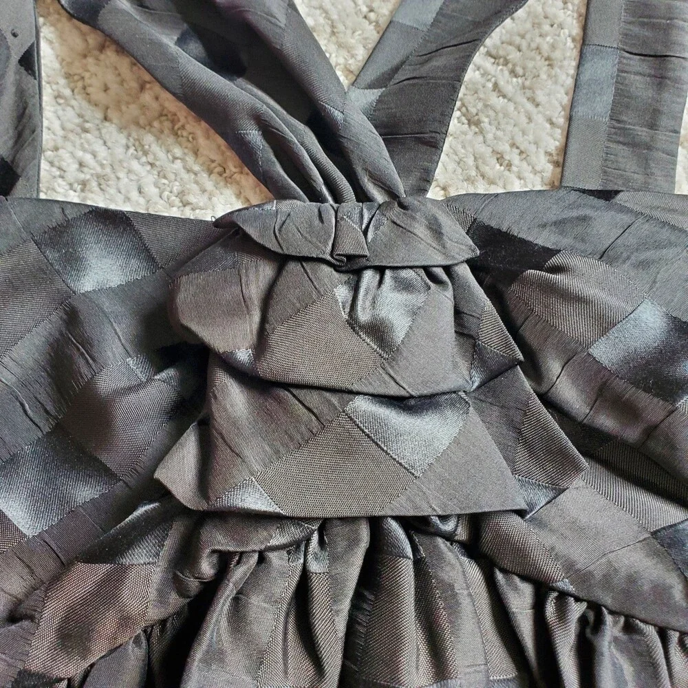 MARC BY MARC JACOBS black checkered pockets babydoll dress size 10